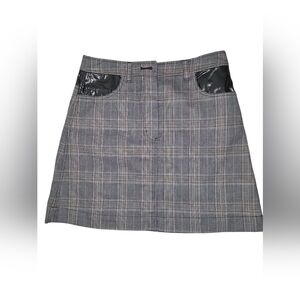 Derek Lam 10 Crosby Gray Plaid Mini Skirt Size 8